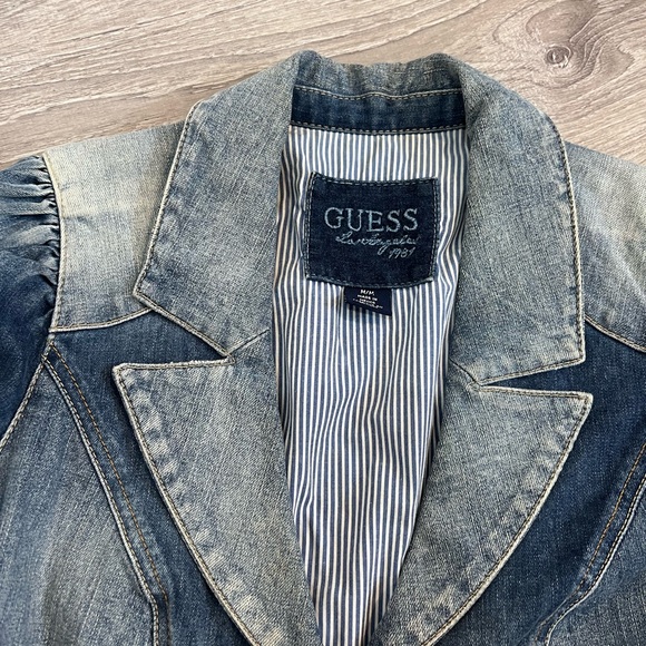 GUESS DENIM Y2K CROPPED VEST/JACKET TOP - Picture 2 of 7